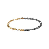 Figaro Bracelet Gold/Oxidized