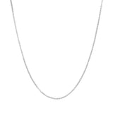A sterling silver square chain necklace with a polished finish, displayed against a white background.