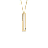 Narrow Rectangle Necklace 14K Gold