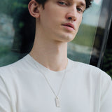 Beveled Necklace Silver