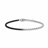 Box Chain Bracelet Black and Silver