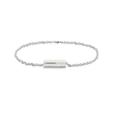 Cable Chain Bracelet Brushed Silver