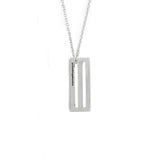 Double Punched Necklace Brushed Silver