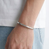 Edge Bracelet Brushed Silver / 3mm