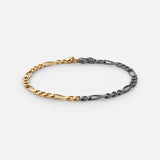 Figaro Bracelet Gold/Oxidized