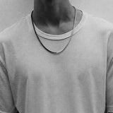 Box Chain Necklace Black and Silver