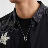 Octagon Necklace Polished Silver