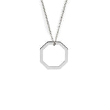 Octagon Necklace Polished Silver