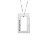 Wide Rectangle Pavé White