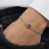 Star Bracelet Red Silver