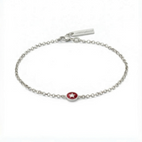 Star Bracelet Red Silver