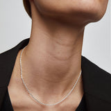 Rope Chain Necklace Silver