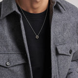 Small Track Necklace Brushed Silver