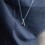 Triangle Necklace Brushed Silver