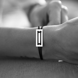 Double Punched Bracelet Brushed Silver