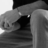 Double Punched Bracelet Brushed Silver