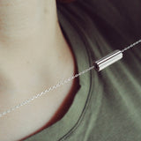 Horizontal Necklace Polished Silver