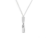 Ribbon Necklace Polished Silver
