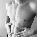 Square Necklace Brushed Silver