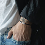 Narrow Rectangle Bracelet Brushed Silver