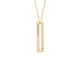 Narrow Rectangle Necklace Polished Gold