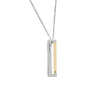 Two-tone Narrow Necklace Silver