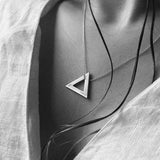 Triangle Necklace Brushed Silver