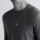 Triangle Necklace Brushed Silver