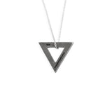 Triangle Necklace Vintage Silver