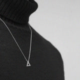 Triangle Necklace Brushed Silver