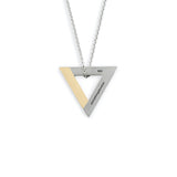 Two-tone Triangle Necklace Silver
